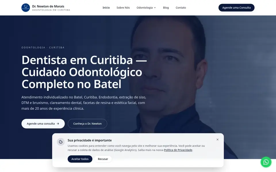 Site desenvolvido para Dr. Newton de Morais